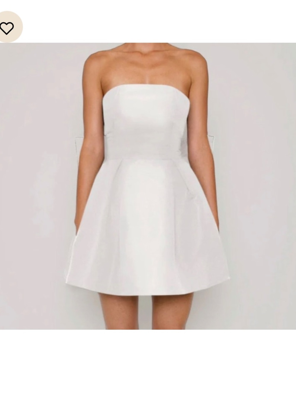 Strapless Mini Dress in White — Classic A-Line